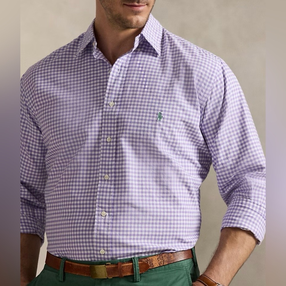 Ralph Lauren men’s size 16 (34/35) yarn mouth 100% cotton button down shirt